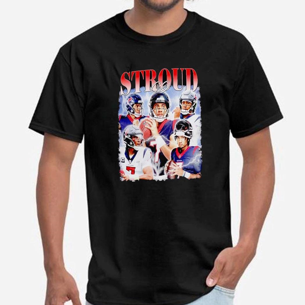 Cj Stroud 7 Houston Texans Football Retro Tee Long Sleeve Shirt