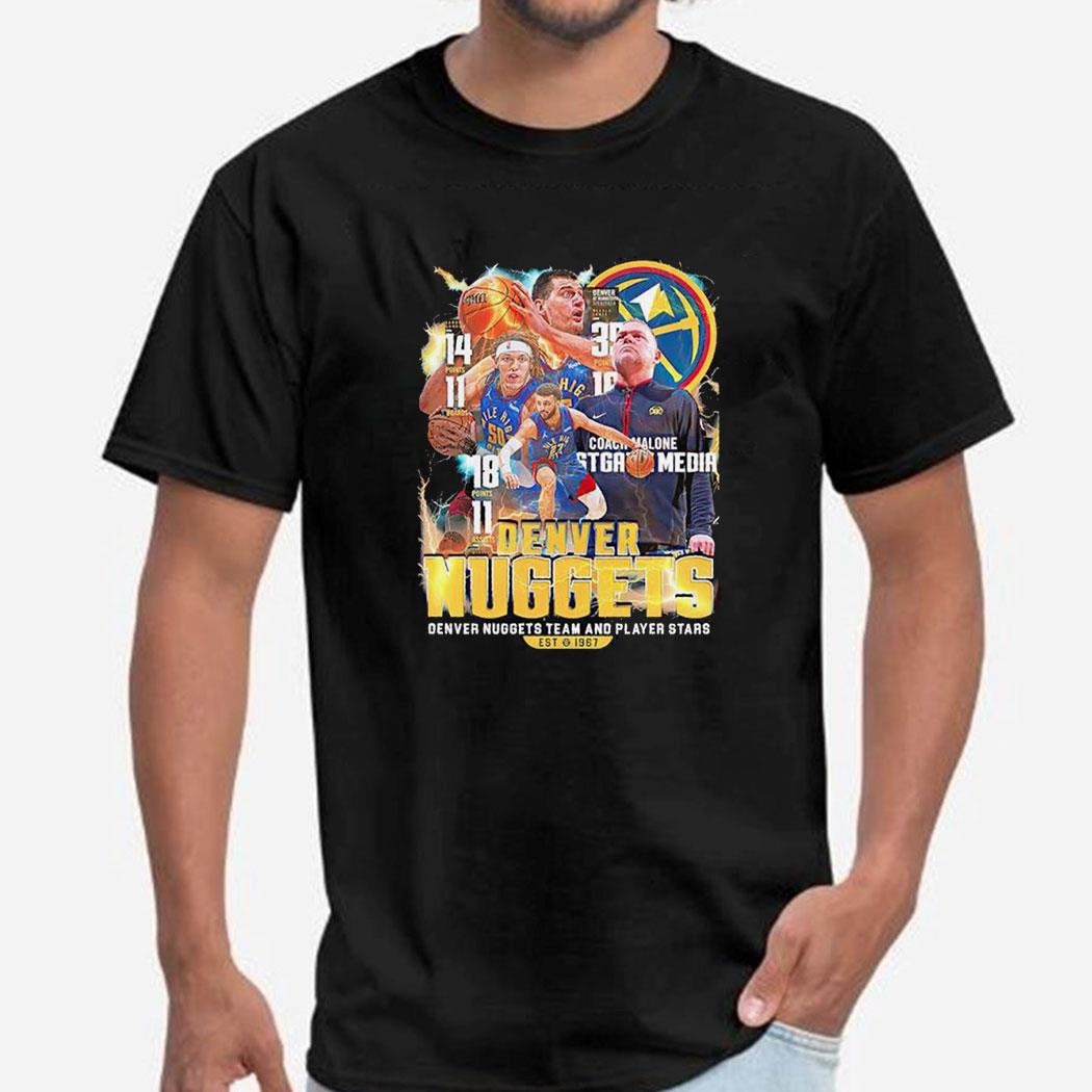 Coach Malone Denver Nuggets Team And Player Stars Tee Ls Shirt