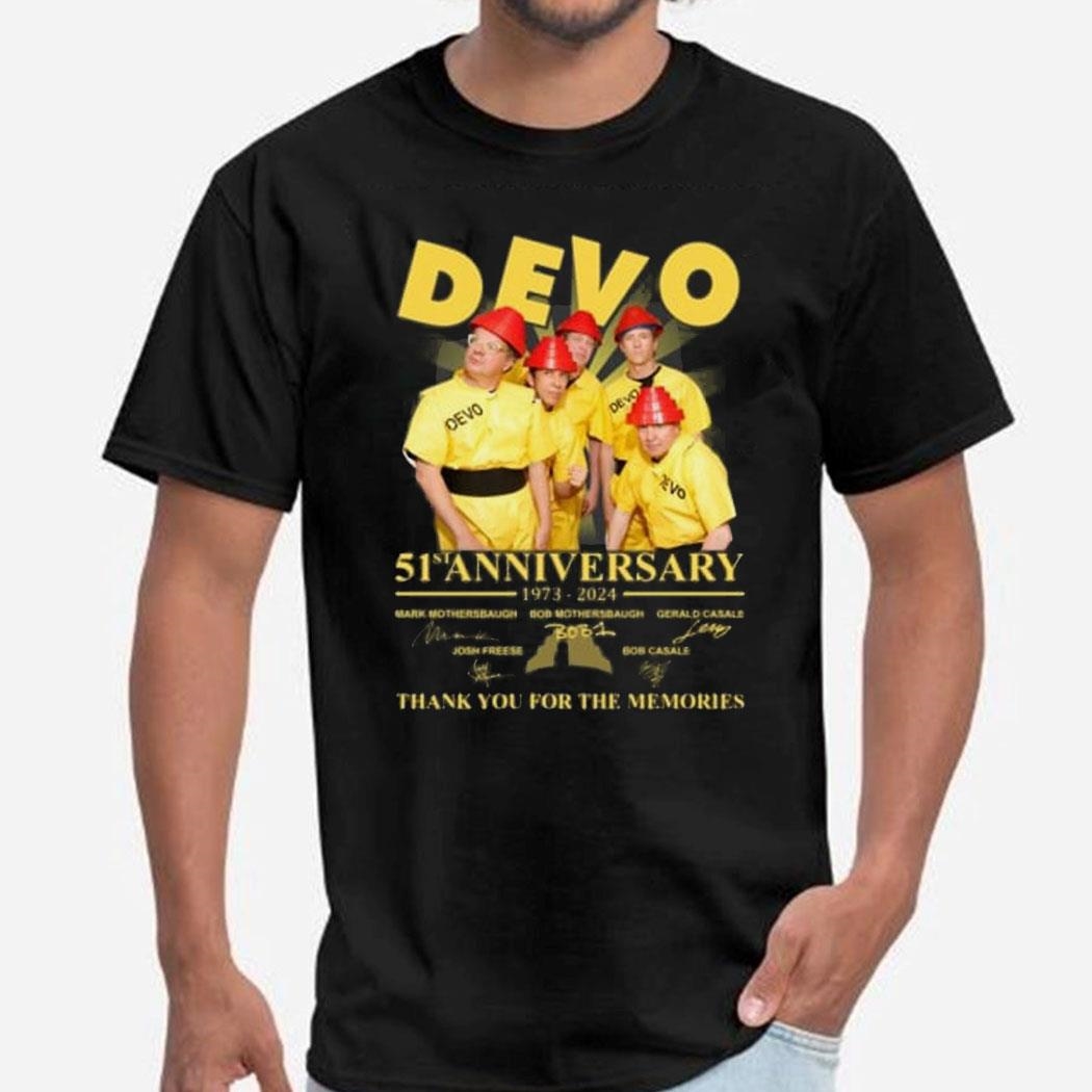 Devo Band 51st Anniversary 1973-2024 Memories T-shirt Ladies Tee