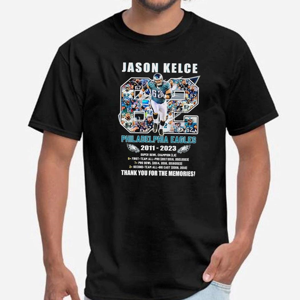 Jason Kelce Philadelphia Eagles 2011 2023 Signature Memories Tee Long Sleeve Shirt Jason Kelce Philadelphia Eagles 2011 2023 Signature Memories Tee Long Sleeve Shirt