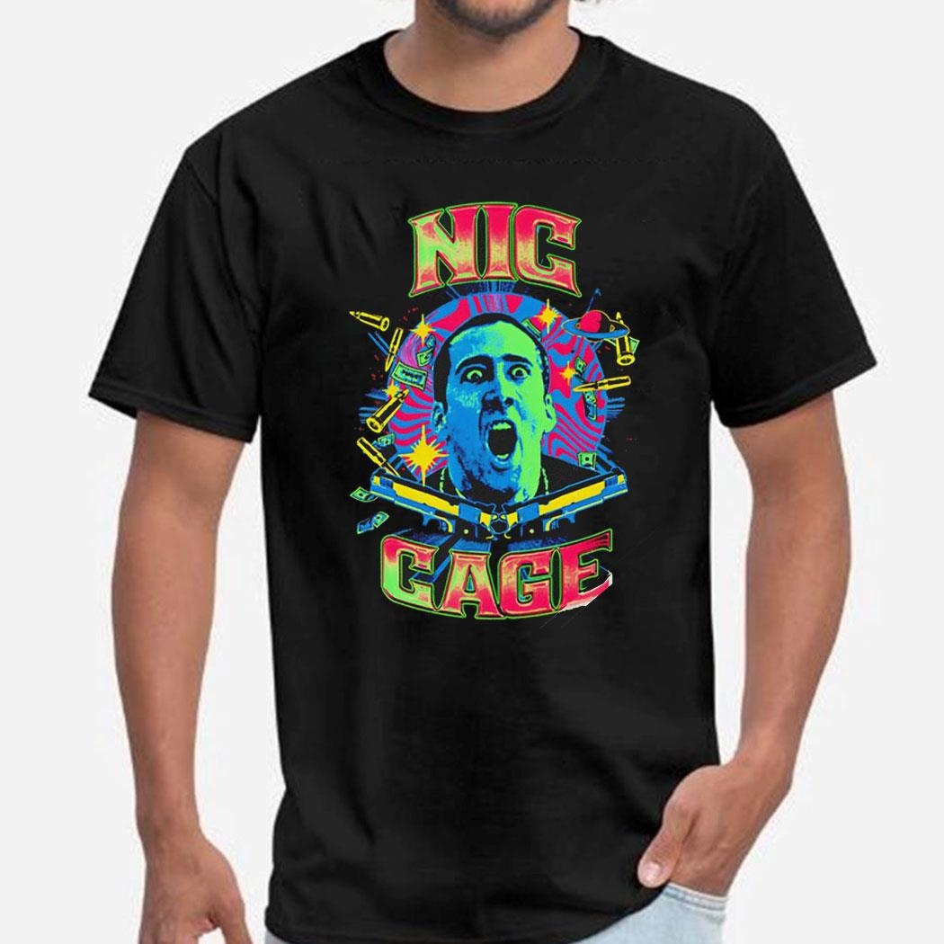 Nic Cage With Gun Tee Shirt