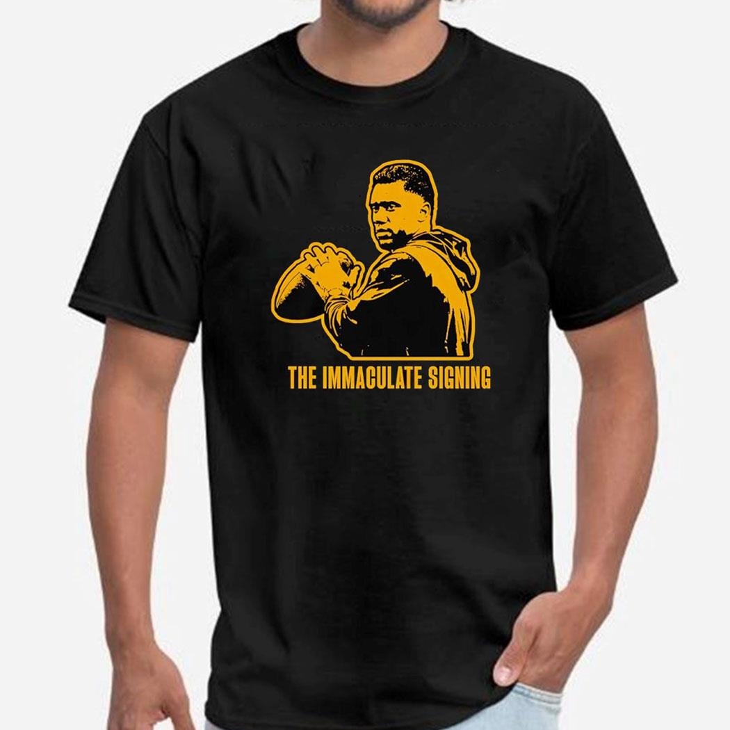 Russell Wilson The Immaculate Signing Tee Long Sleeve Shirt Russell Wilson The Immaculate Signing Tee Long Sleeve Shirt