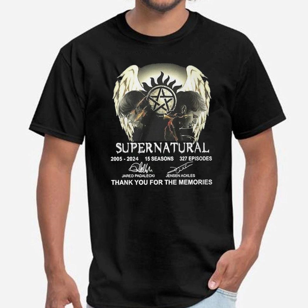 Supernatural 2005-2024 15 Seasons 327 Episodes Memories Tee Shirt