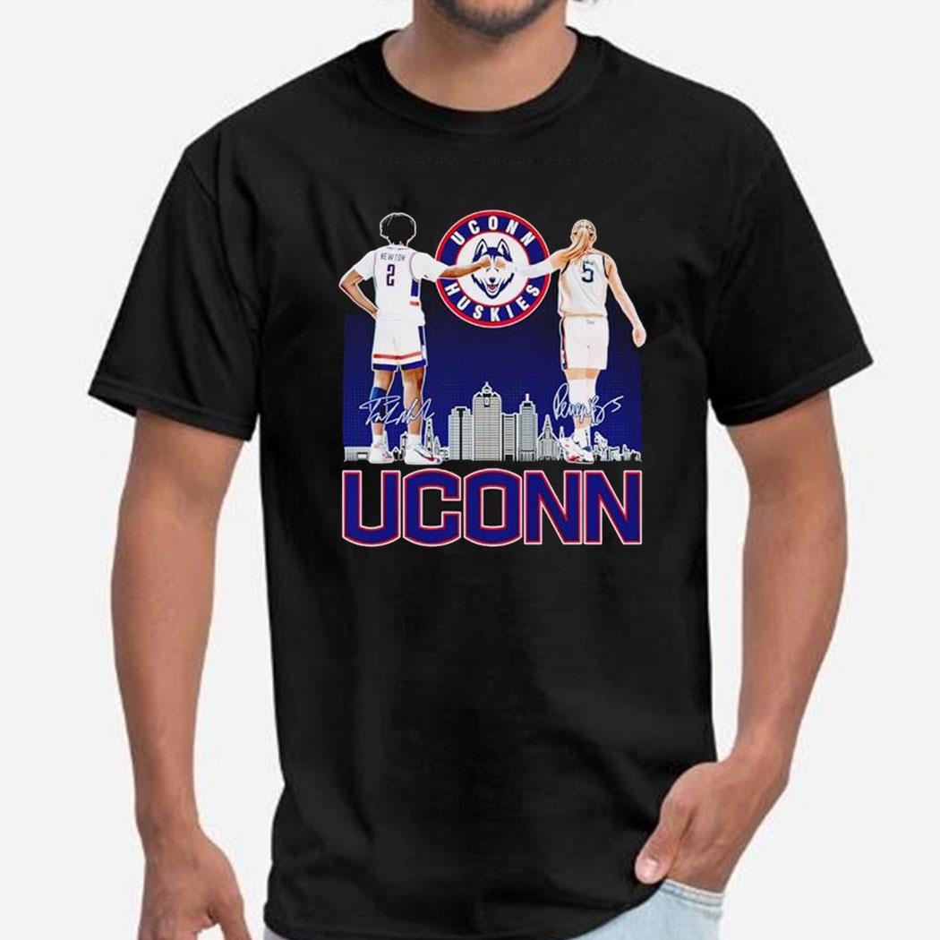 Uconn Huskies Tristen Newton And Paige Bueckers Signatures Tee Shirt