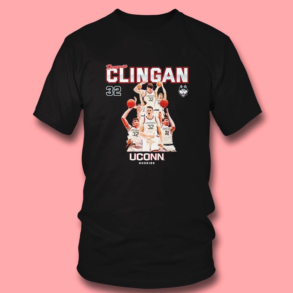 Donovan Clingan 32 Uconn Huskies Ncaa Men’s Basketball Post Season Shirt Donovan Clingan 32 Uconn Huskies Ncaa Men’s Basketball Post Season Shirt