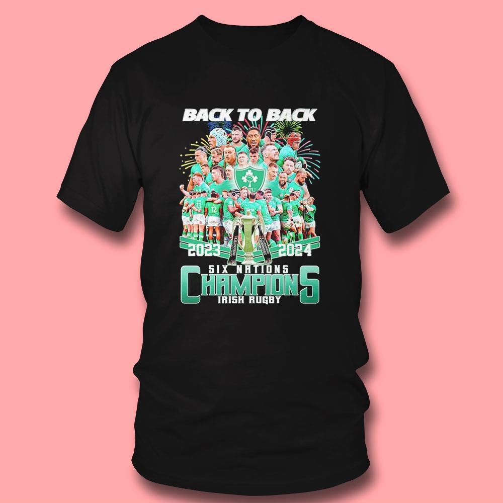 Irish Rugby Back To Back 2023 2024 Six Nations Champions Tee Ls Shirt Irish Rugby Back To Back 2023 2024 Six Nations Champions Tee Ls Shirt