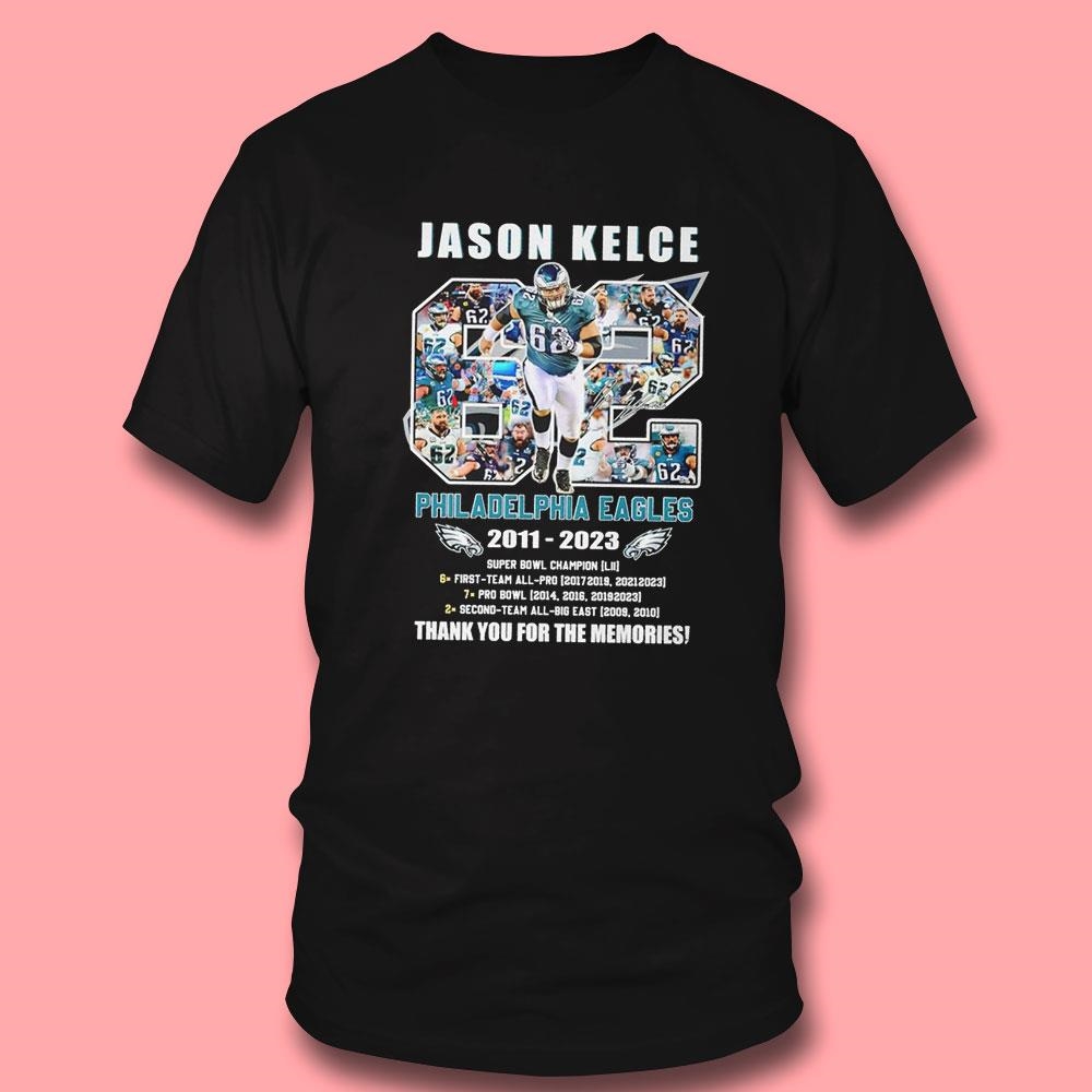 Jason Kelce Philadelphia Eagles 2011 2023 Signature Memories Tee Long Sleeve Shirt Jason Kelce Philadelphia Eagles 2011 2023 Signature Memories Tee Long Sleeve Shirt