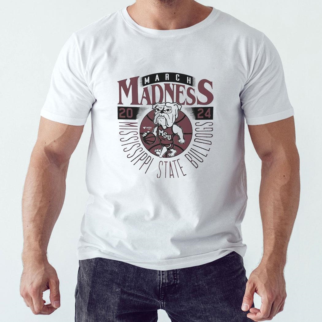 2024 Mississippi State Bulldogs March Madness Mascot Shirt Ladies Tee