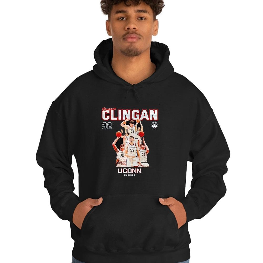 Donovan Clingan 32 Uconn Huskies Ncaa Men’s Basketball Post Season Shirt Donovan Clingan 32 Uconn Huskies Ncaa Men’s Basketball Post Season Shirt