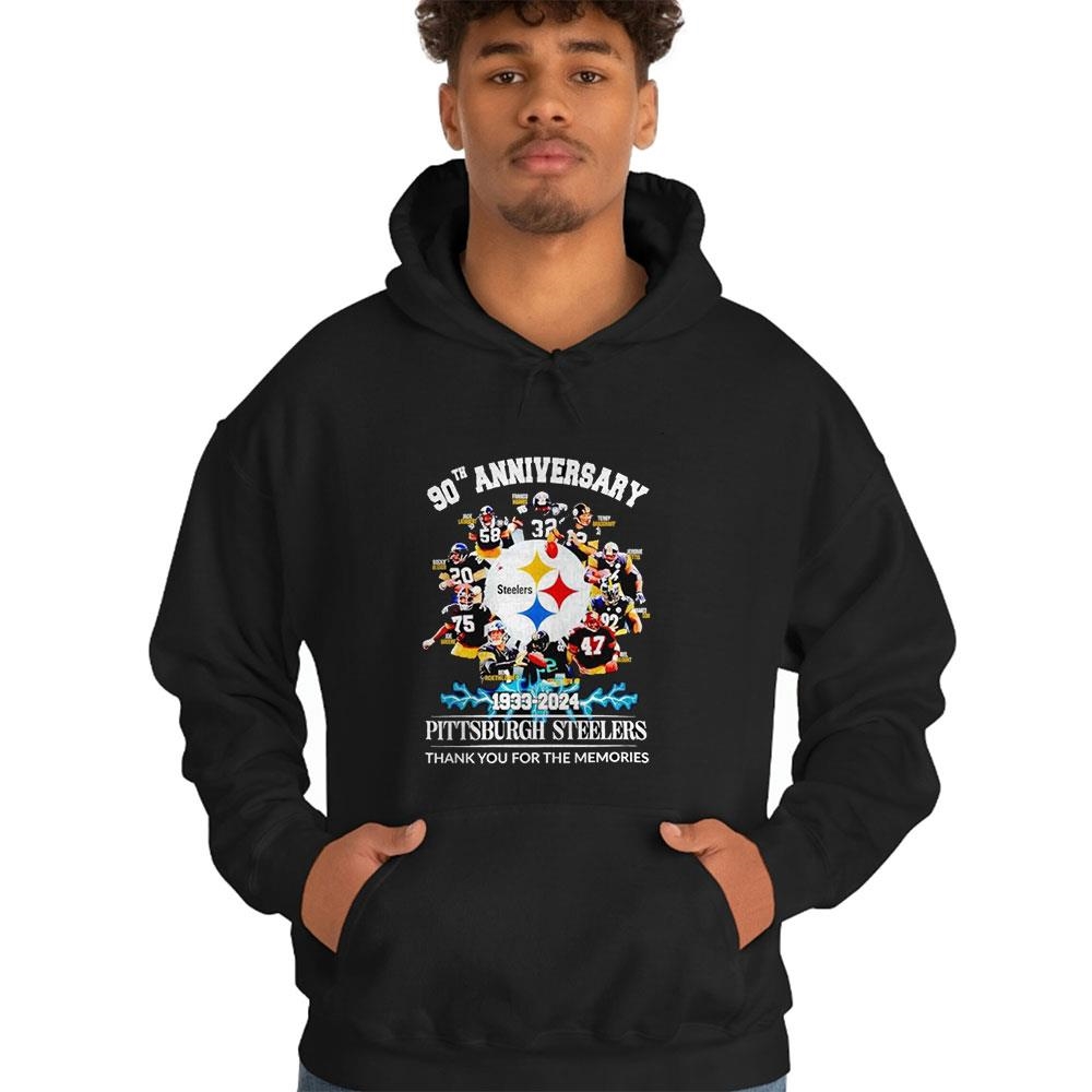 Pittsburgh Steelers 90th Anniversary 1933-2024 Thank You For The Memories Signatures Tee Long Sleeve Shirt Pittsburgh Steelers 90th Anniversary 1933-2024 Thank You For The Memories Signatures Tee Long Sleeve Shirt