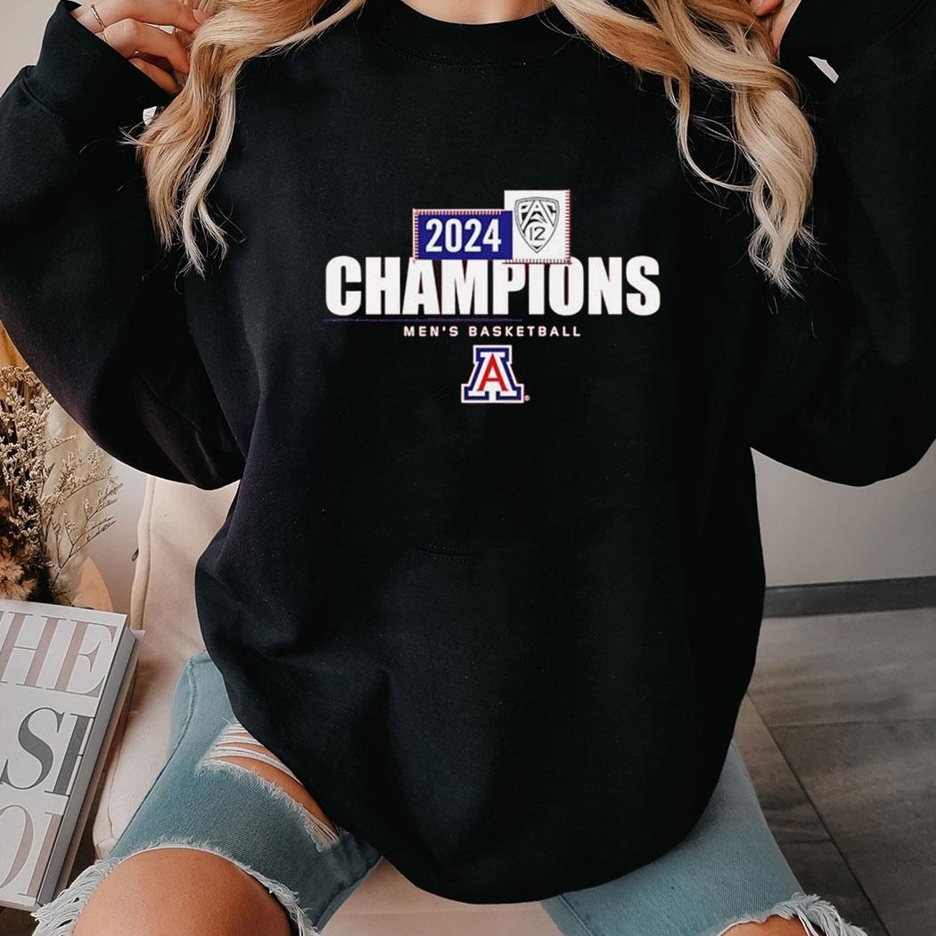 2024 Pac 12 Basketball Conference Champions Arizona Wildcats Shirt Ladies Tee Hoodie