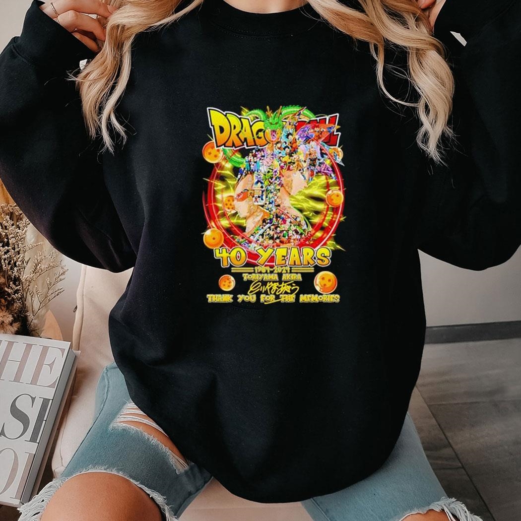 All Characters Dragon Ball 40 Years 1984 2024 Toriyama Akira Memories Shirt Hoodie