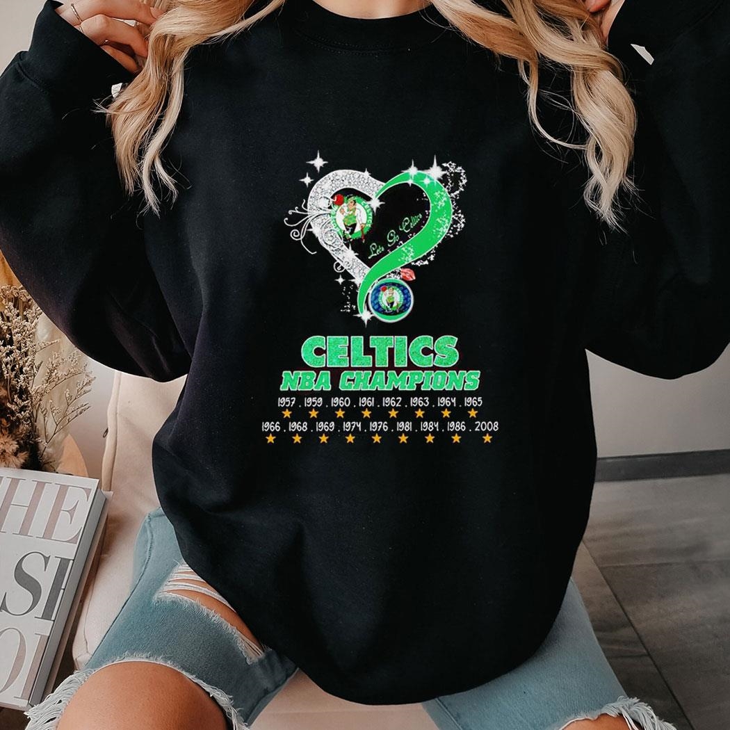 Boston Celtics Nba Champions Diamond Heart Tee Ls Shirt