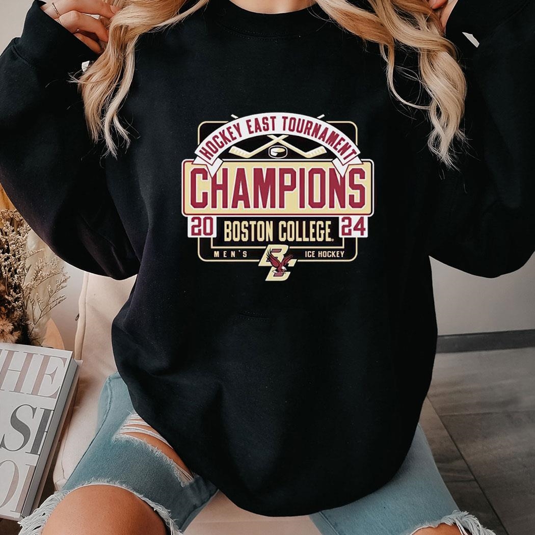 Boston College Eagles 2024 Hockey East Men’s Tournament Champions Tee Ls Shirt