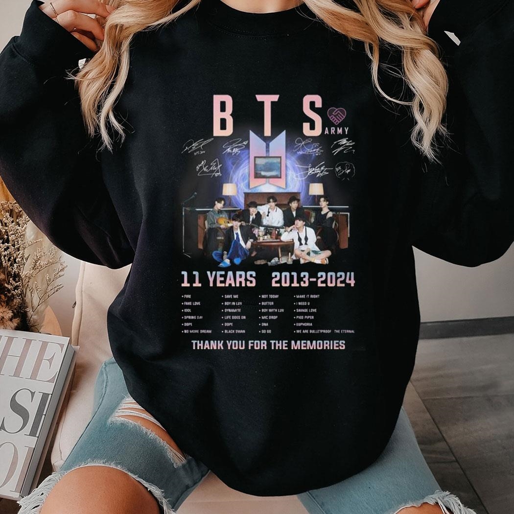 Bts 11 Years 2013-2024 Memories T-shirt Ladies Tee