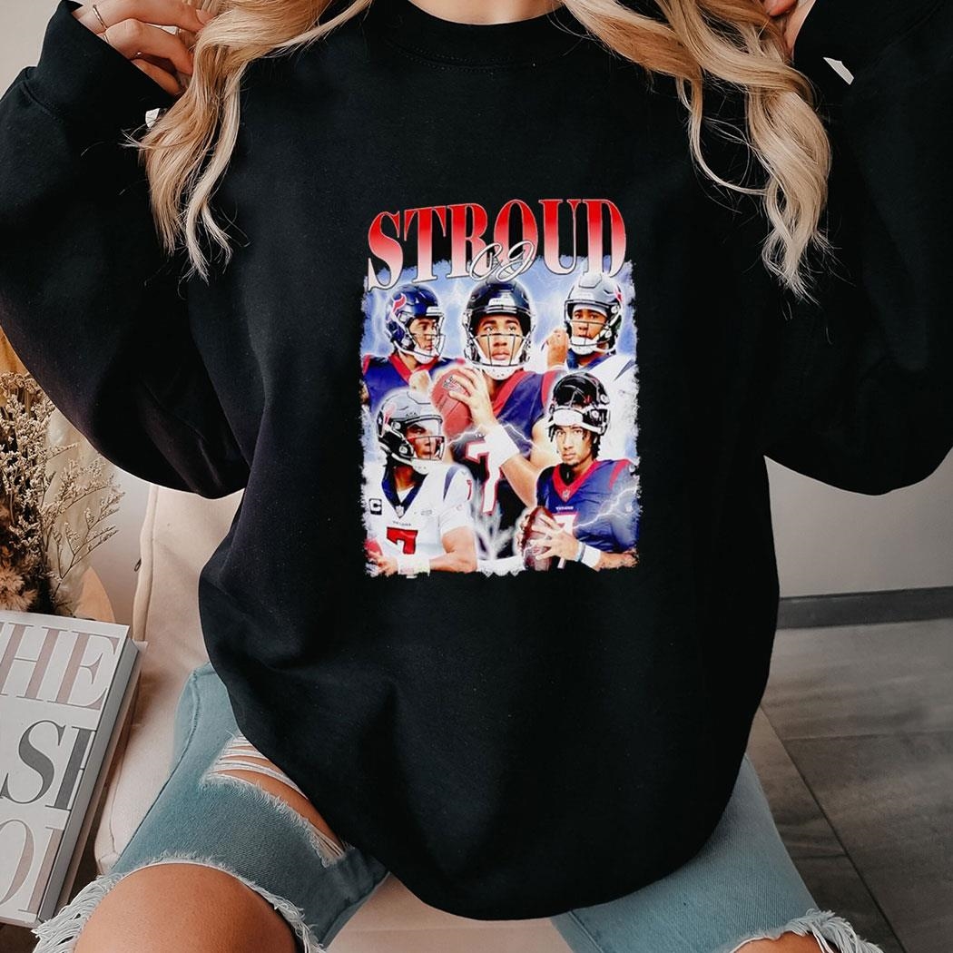 Cj Stroud 7 Houston Texans Football Retro Tee Long Sleeve Shirt