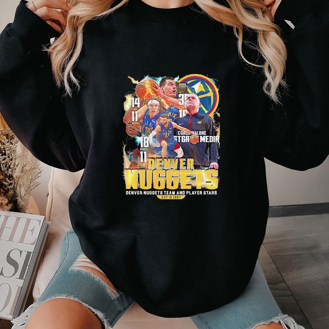 Coach Malone Denver Nuggets Team And Player Stars Tee Ls Shirt