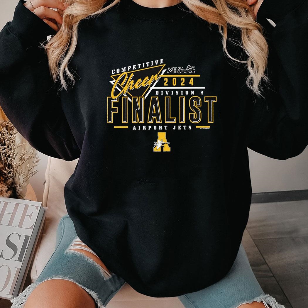 Mhsaa Competitive Cheer 2024 Division 2 Finalist Airport Jets Tee Shirt