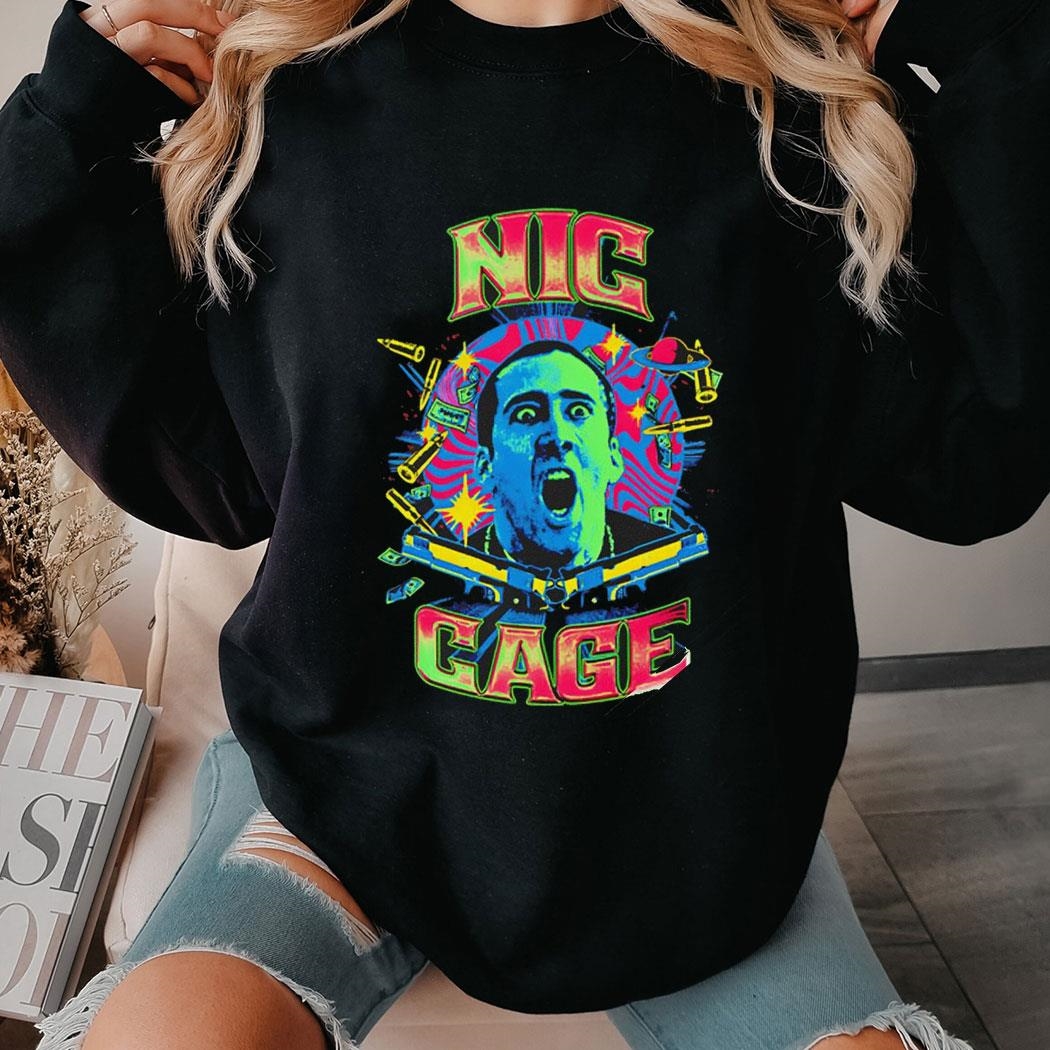 Nic Cage With Gun Tee Shirt