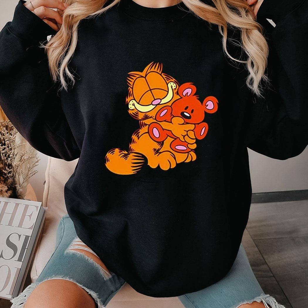 Ranbalt Garfield Hug Teddy Bear Shirt Ladies Tee Hoodie Ranbalt Garfield Hug Teddy Bear Shirt Ladies Tee Hoodie
