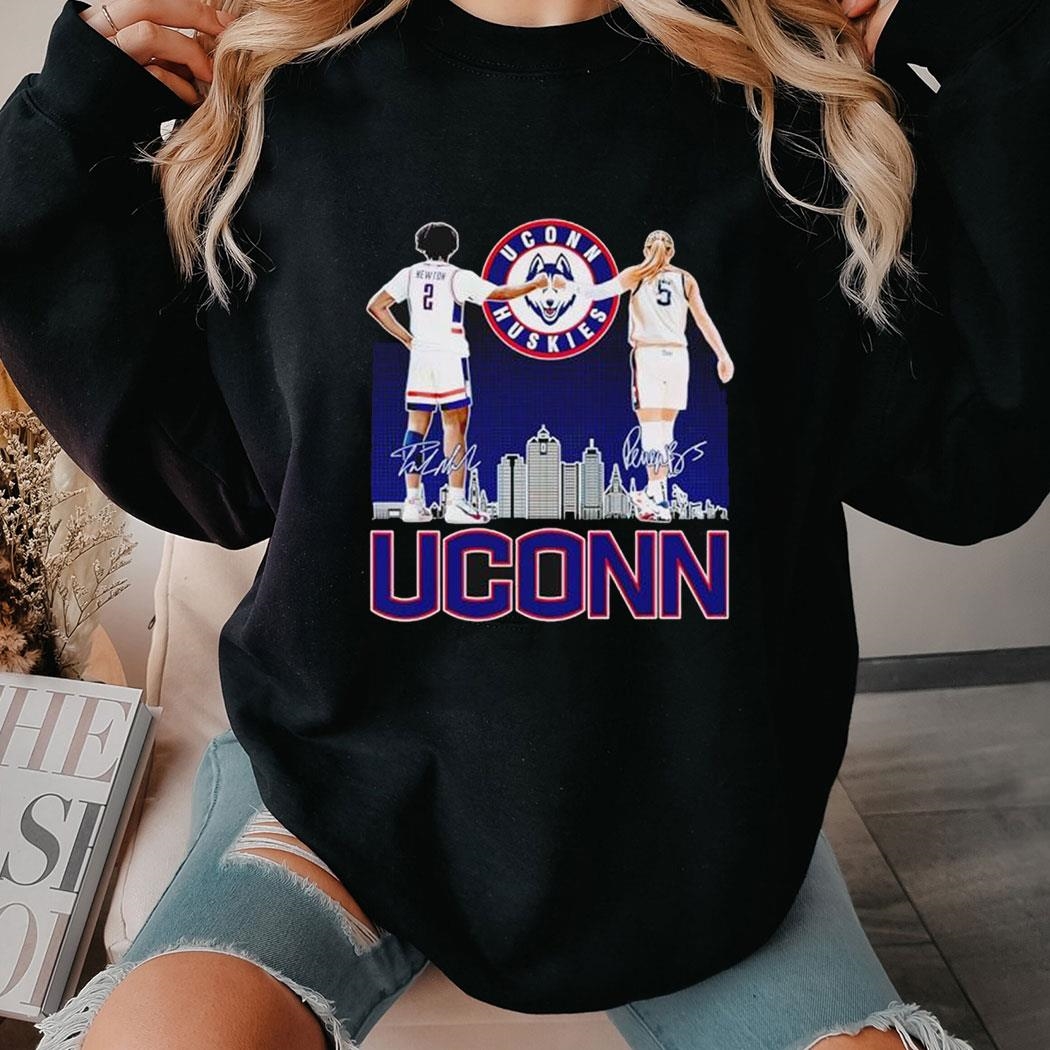 Uconn Huskies Tristen Newton And Paige Bueckers Signatures Tee Shirt Uconn Huskies Tristen Newton And Paige Bueckers Signatures Tee Shirt
