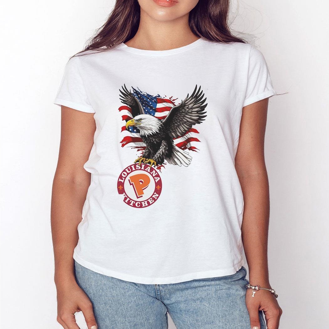 Eagle With American Flag Popeyes Louisiana Kitchen 2024 Shirt Hoodie