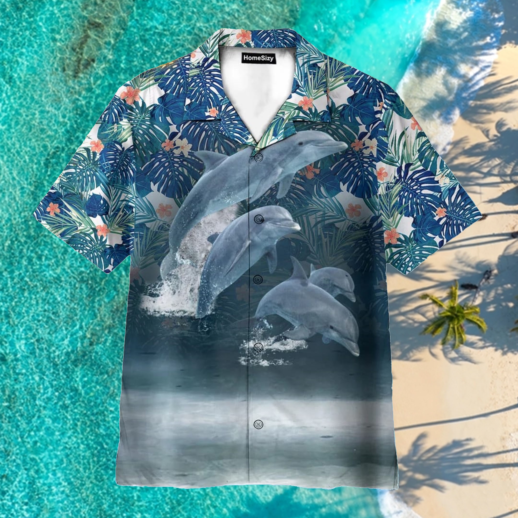 Tropical Wave Dolphin Aloha Hawaiian Shirt Tropical Wave Dolphin Aloha Hawaiian Shirt