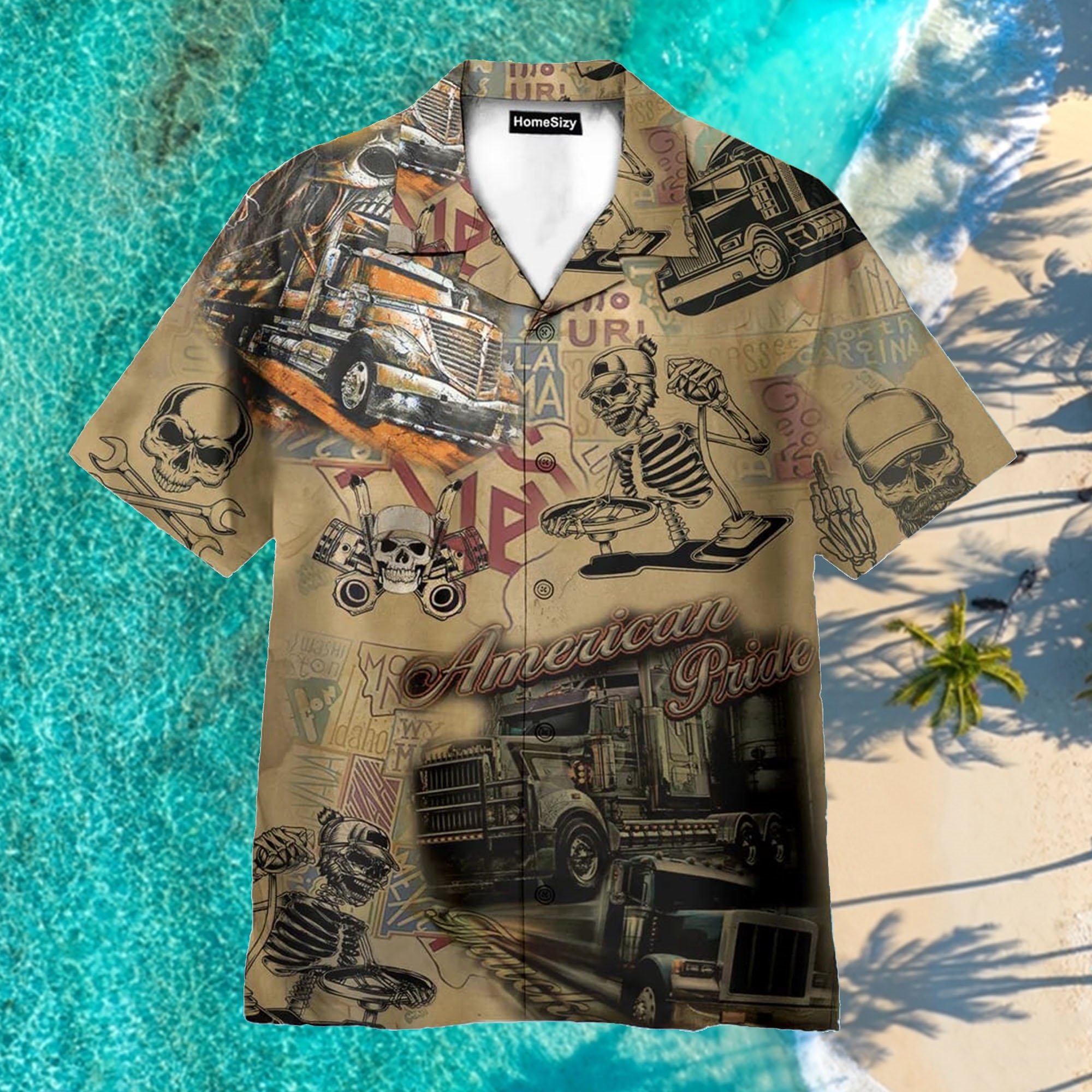 Trucks Amazing American Pride Aloha Hawaiian Shirt Trucks Amazing American Pride Aloha Hawaiian Shirt