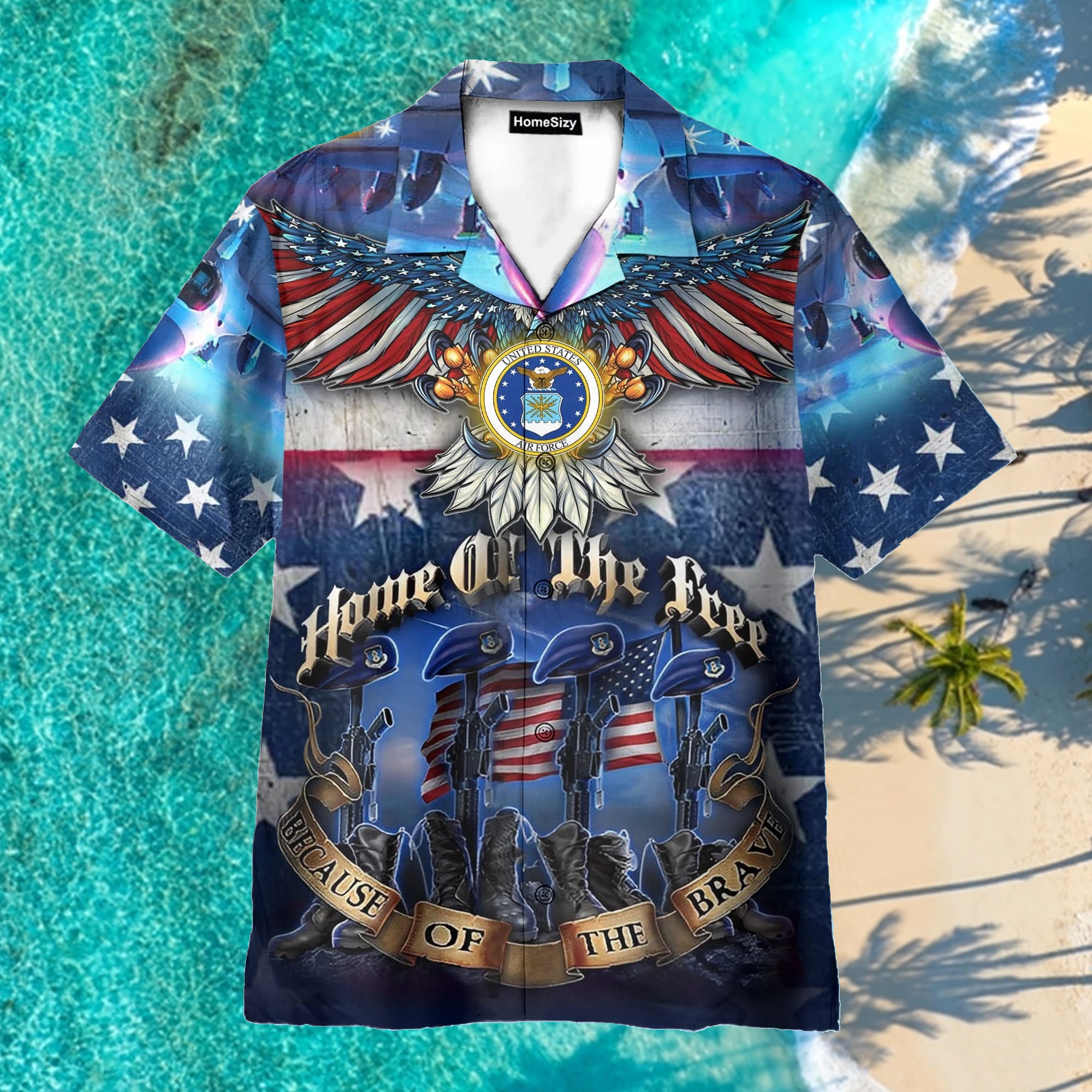 Veteran Home Of The Free Rayon Hawaiian Shirt
