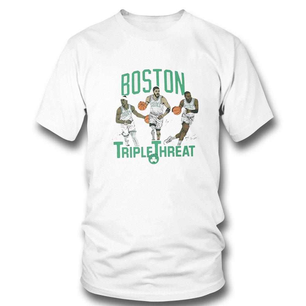 Boston Celtics Triple Threat Holiday Tatum And Brown Signatures Shirt Hoodie