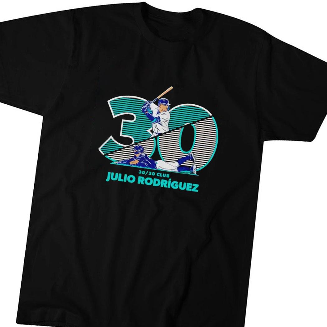 Julio Rodriguez Seattle Mariners 30-30 Club Baseball Shirt Hoodie