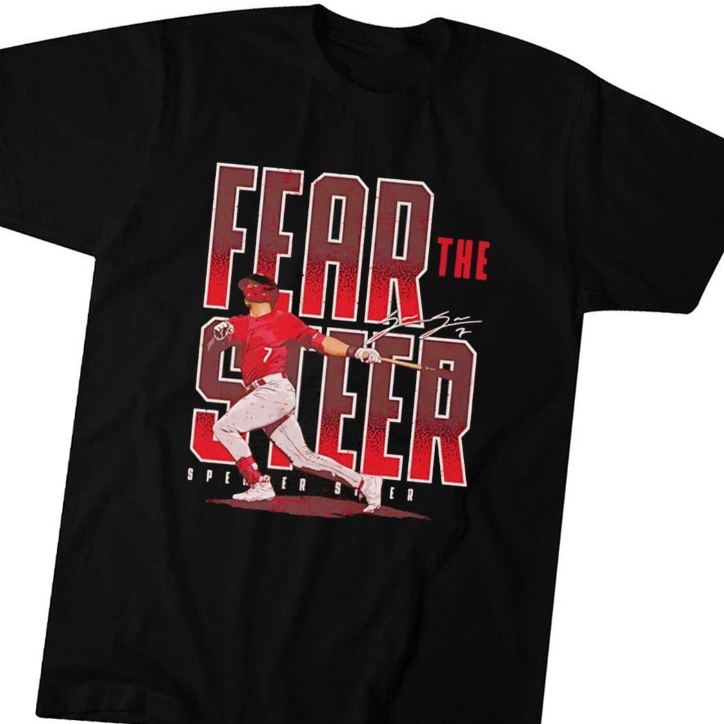 Spencer Steer Fear The Steer Cincinnati Reds Baseball Tee Hoodie Ls Shirt