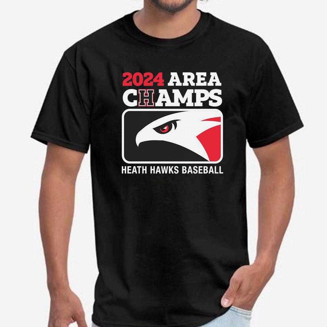 2024 Area Champs Heath Hawks Baseball Logo T-shirt Ladies Tee