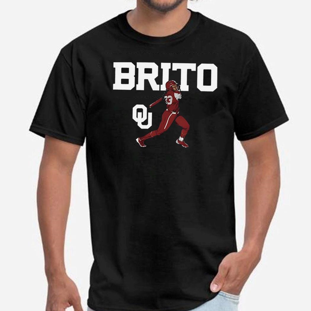 Alyssa Brito 33 Oklahoma Sooners Softball Slugger Swing Tee Ls Shirt