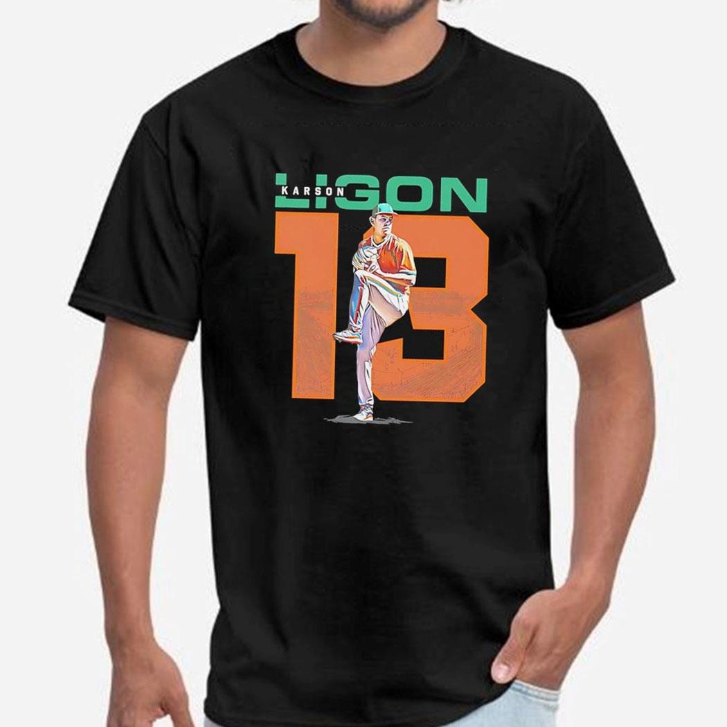 Karson Ligon 13 Miami Hurricanes Baseball Shirt Hoodie