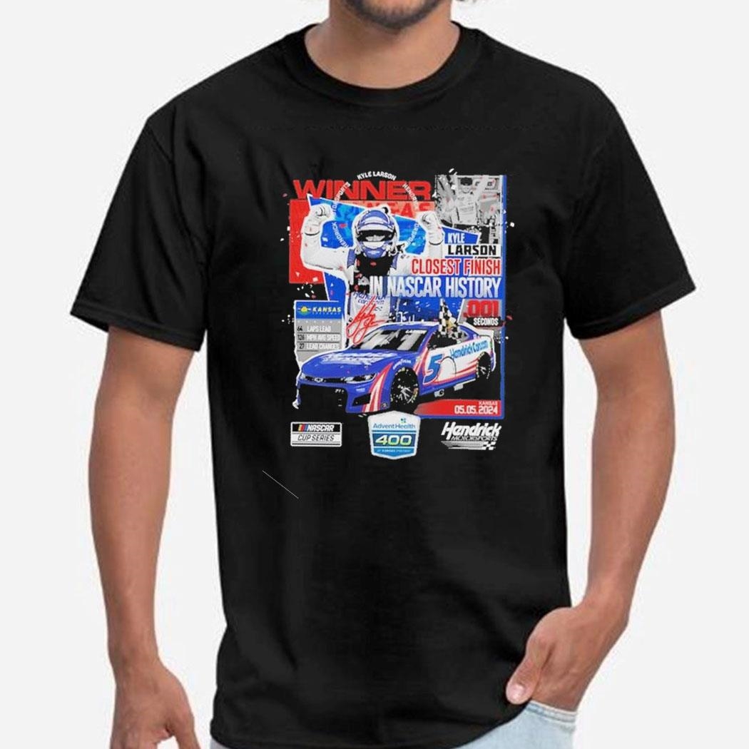Kyle Larson Checkered Flag Sports 2024 Adventhealth 400 Race Winner T-shirt Hoodie