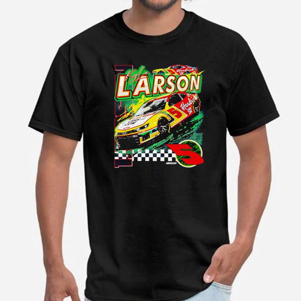 Kyle Larson Hendrick Motorsports Team Collection Neon Paint Shirt Hoodie