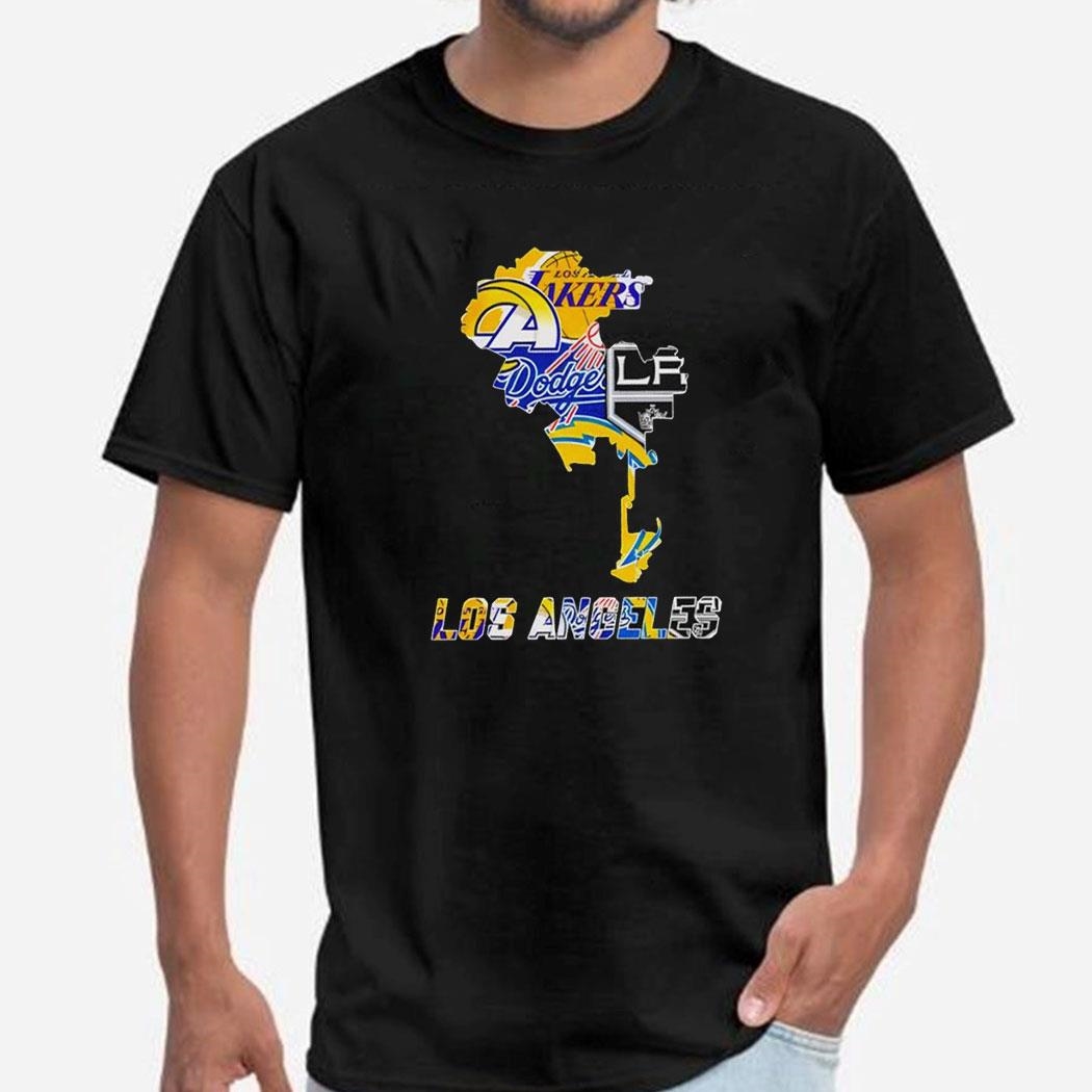 Los Angeles Map Sports Teams Logo Tee Hoodie Los Angeles Map Sports Teams Logo Tee Hoodie