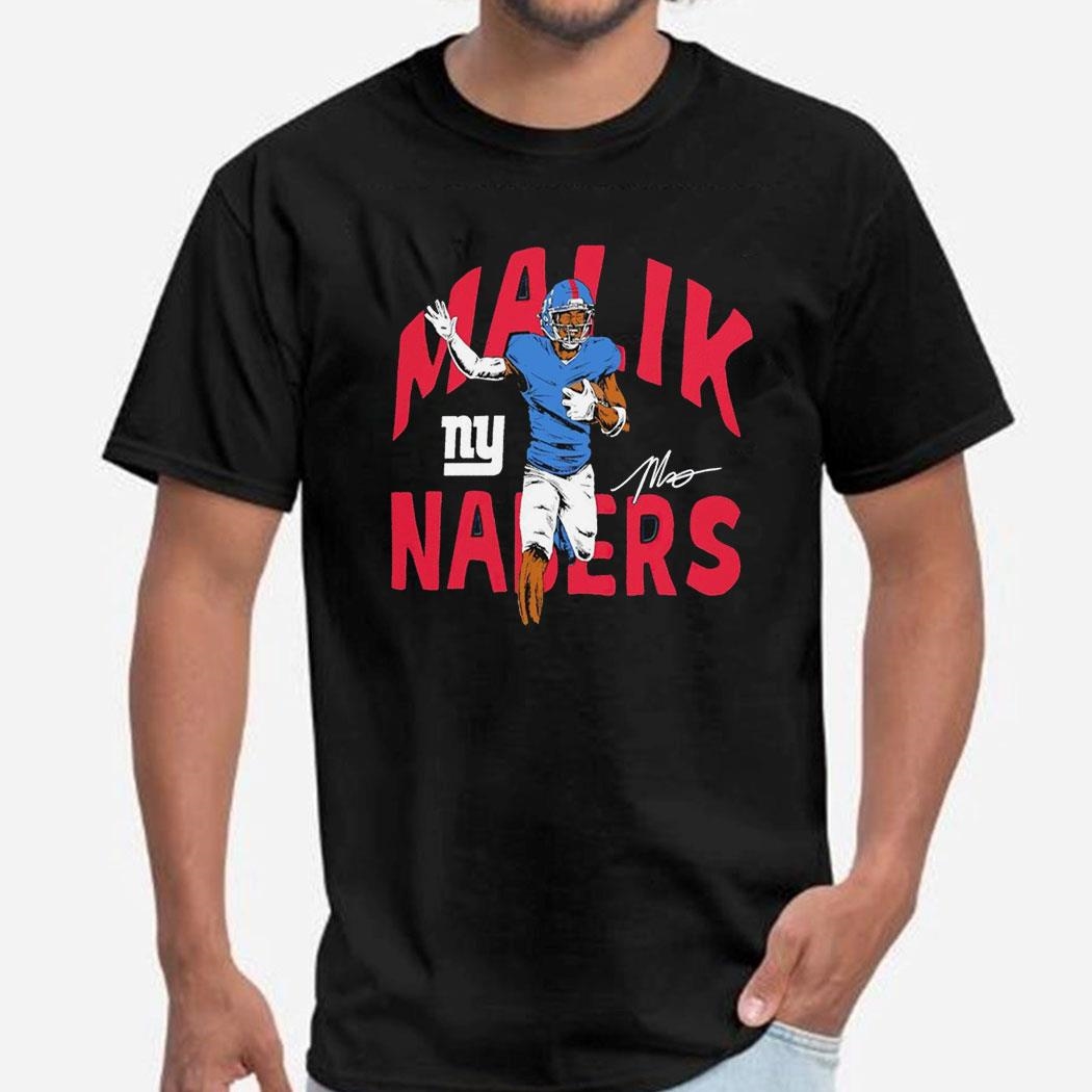 Malik Nabers New York Giants Caricature Player Signature 2024 Tee Hoodiepng