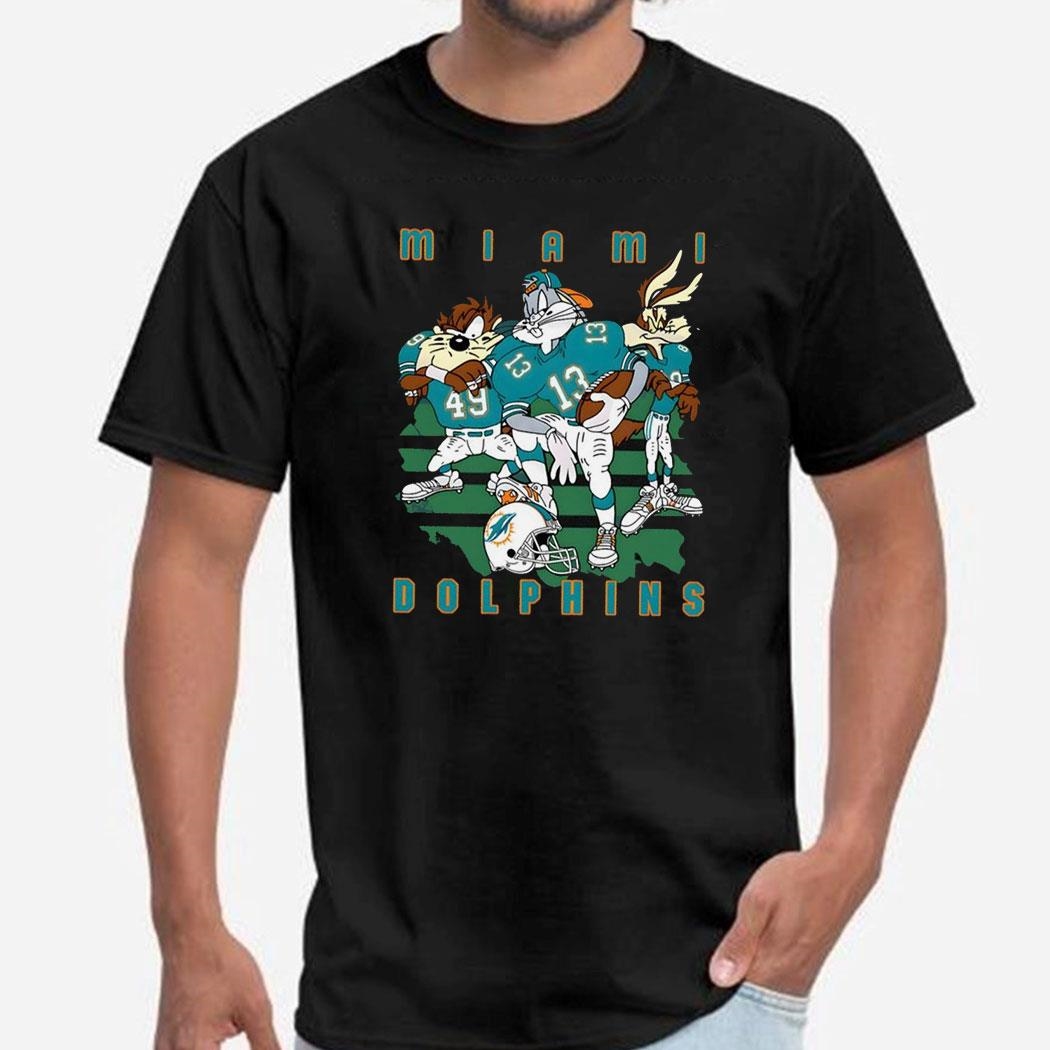 Miami Dolphins Bugs Bunny Tasmanian Devil Wile E Coyote Shirt Hoodie
