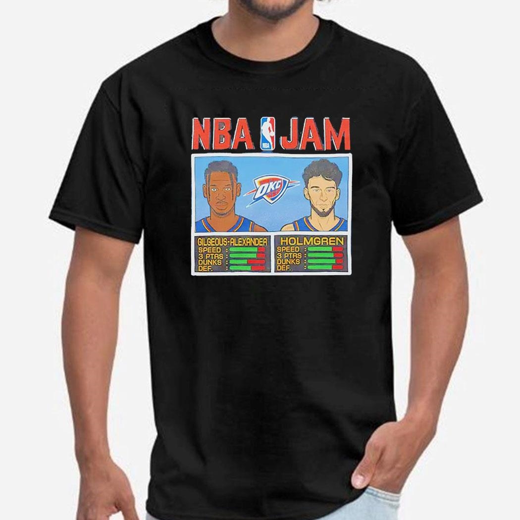Nba Jam Shai Gilgeous Alexander Chet Holmgren Oklahoma City Thunder Tee Hoodie Nba Jam Shai Gilgeous Alexander Chet Holmgren Oklahoma City Thunder Tee Hoodie