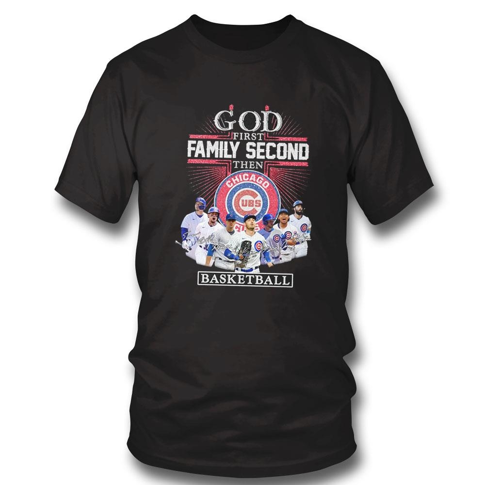 2024 God First Family Second Then Chicago Cubs Signatures Shirt Hoodie