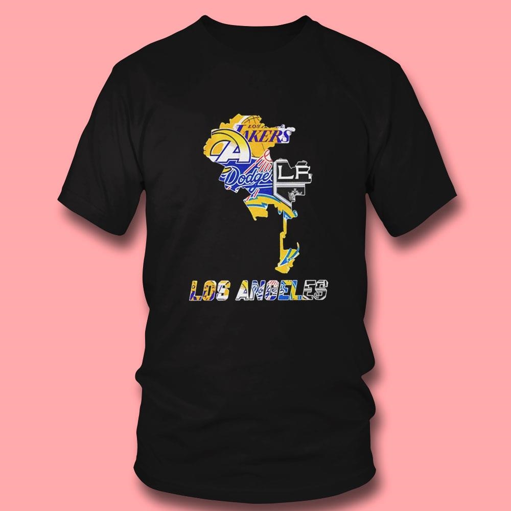 Los Angeles Map Sports Teams Logo Tee Hoodie Los Angeles Map Sports Teams Logo Tee Hoodie