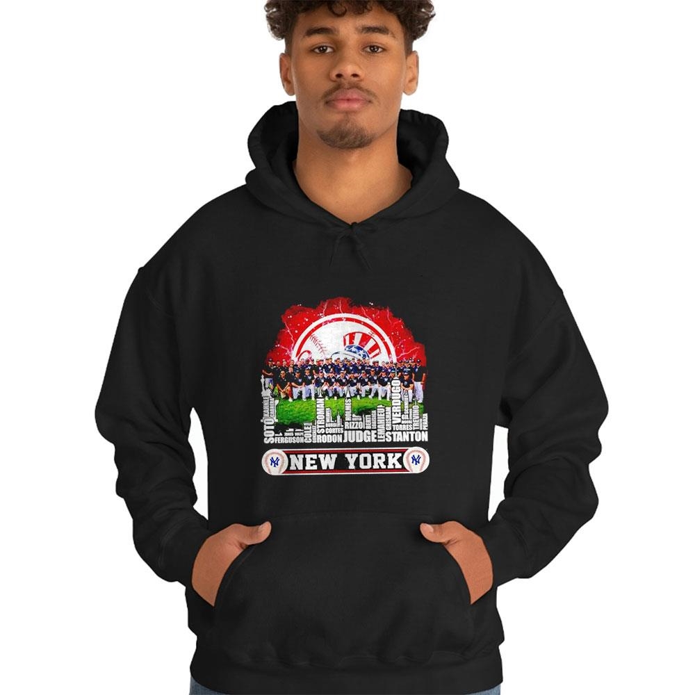 New York Yankees Baseball Squad 2024 Player Name City Skyline Tee Hoodie New York Yankees Baseball Squad 2024 Player Name City Skyline Tee Hoodie