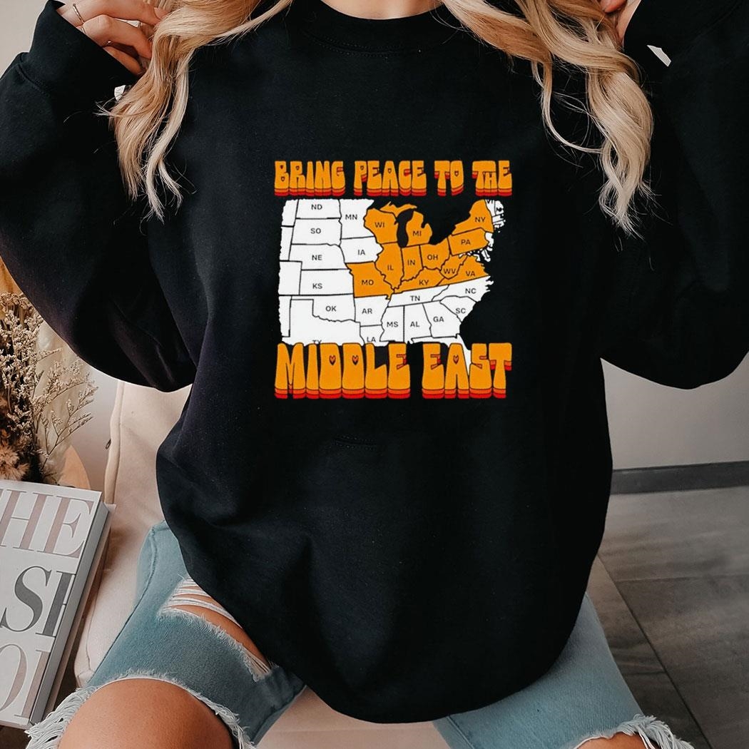 Bring Peace To The Middle East Usa Map Tee Hoodie