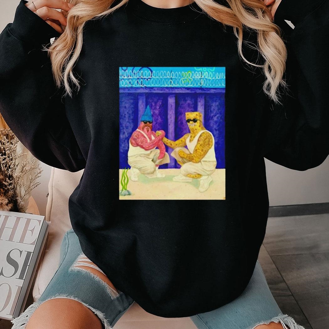 Cholobob Spongebob And Pinhead Vato Shakin Patrick Hands Bro Tee Hoodie