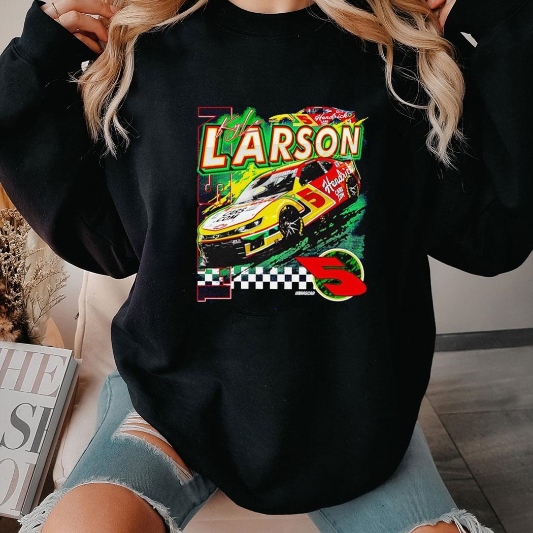 Kyle Larson Hendrick Motorsports Team Collection Neon Paint Shirt Hoodie