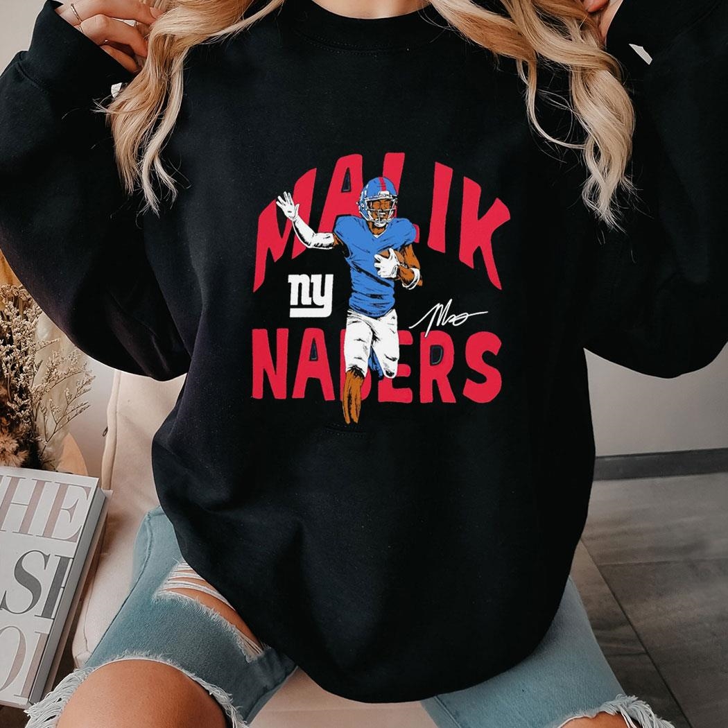 Malik Nabers New York Giants Caricature Player Signature 2024 Tee Hoodiepng