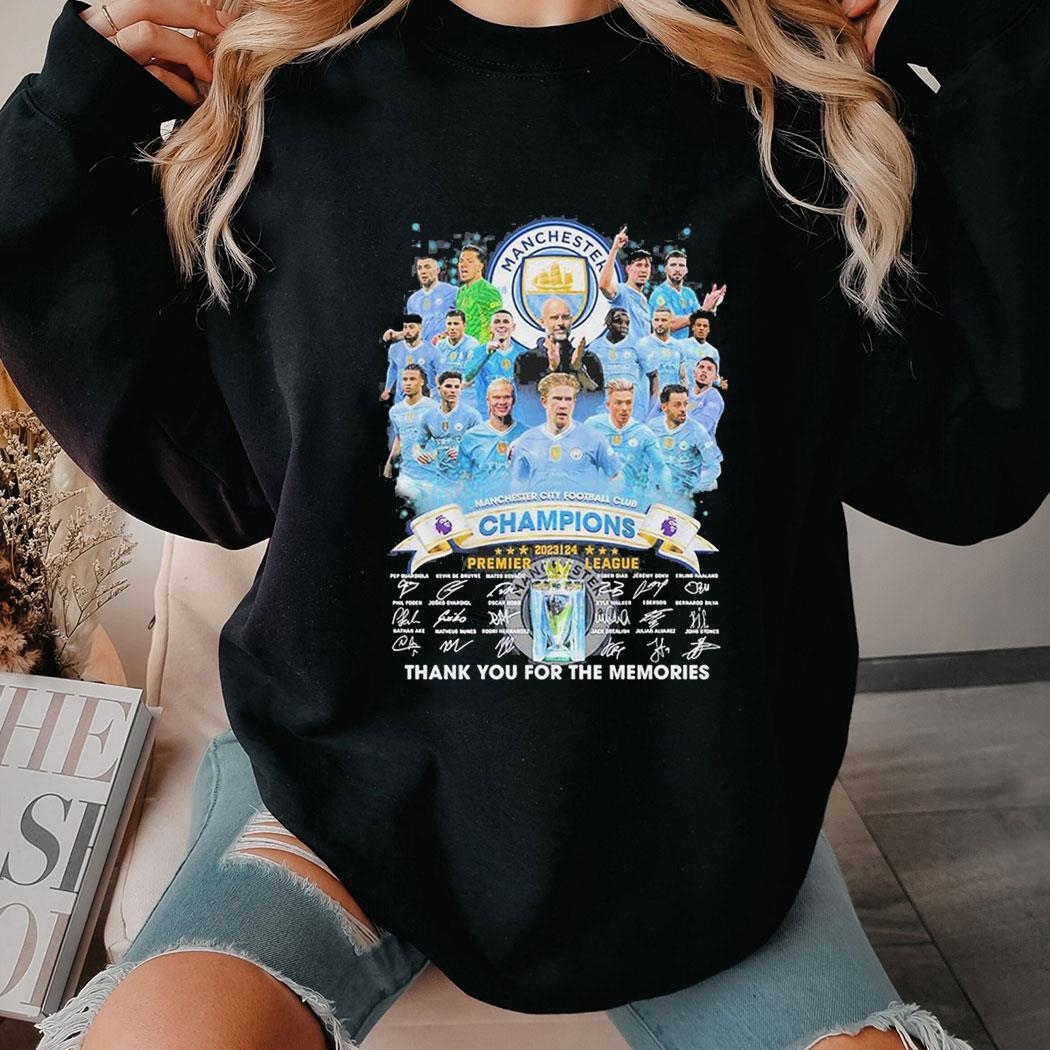 Manchester City Premier League Champions 2024 T-shirt Ladies Tee