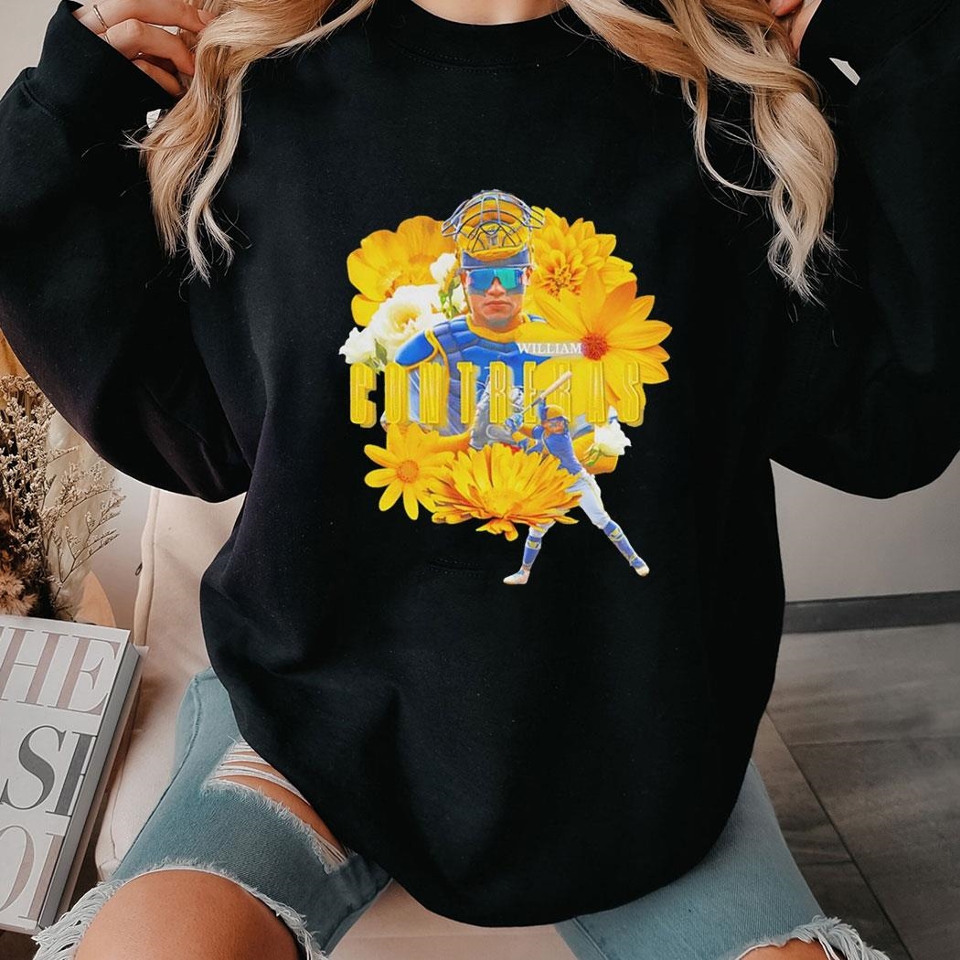 William Contreras Flowers Milwaukee Brewers Baseball Tee Hoodie